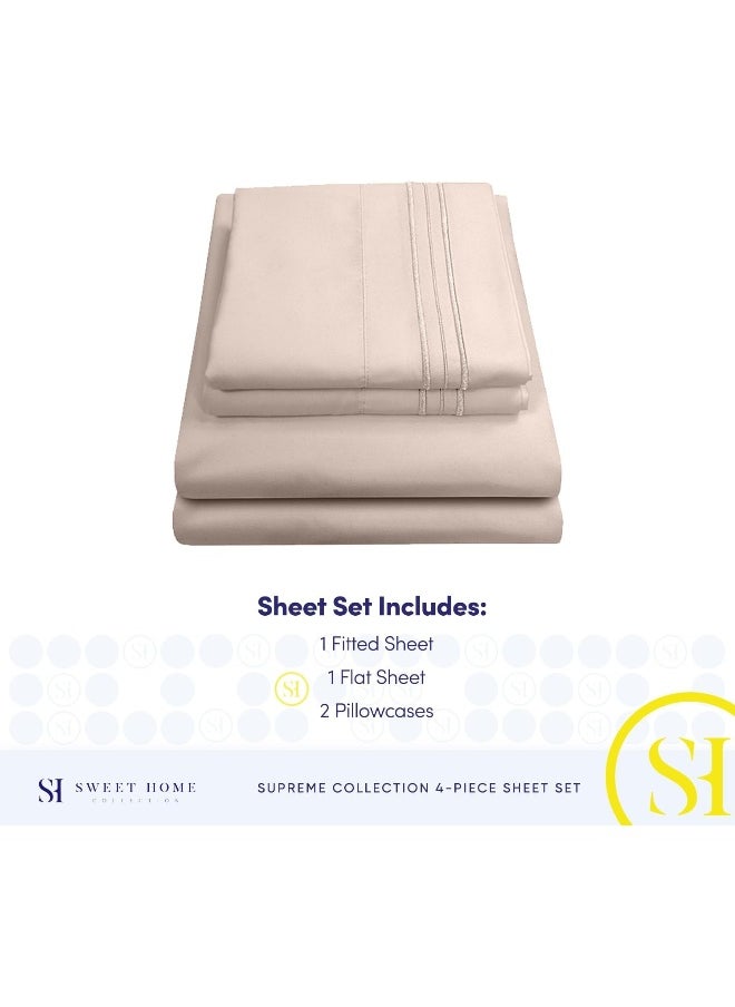 Sweet Home Collection Sweet Home Collection 1800 Thread Count Set – Soft Egyptian Quality Brushed Microfiber – Luxury Bedding Set with Flat, Fitted, 2 Pillow Cases  - Image 4