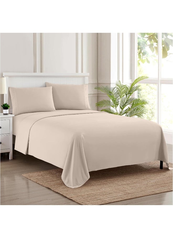 Sweet Home Collection Sweet Home Collection 1800 Thread Count Set – Soft Egyptian Quality Brushed Microfiber – Luxury Bedding Set with Flat, Fitted, 2 Pillow Cases  - Image 1
