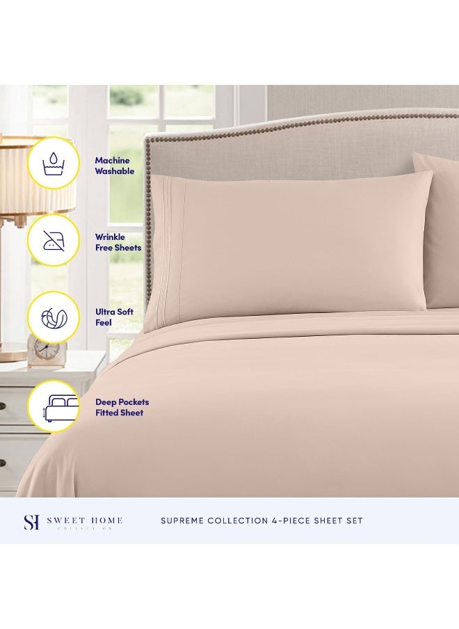 Sweet Home Collection Sweet Home Collection 1800 Thread Count Set – Soft Egyptian Quality Brushed Microfiber – Luxury Bedding Set with Flat, Fitted, 2 Pillow Cases  - Image 2