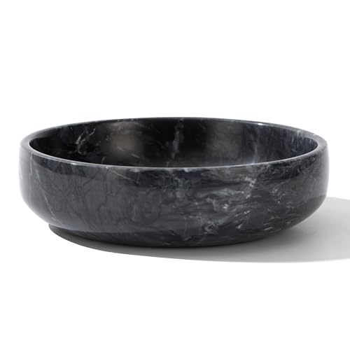 CM CHIC MONDAY 6.7" Large Decorative Bowl, Natural Marble Decorative Bowls for Home Decor, Key Bowl, Candy Bowl, Smudge Bowl, Coffee Tables Centerpiece (Natural Black) - Image 1
