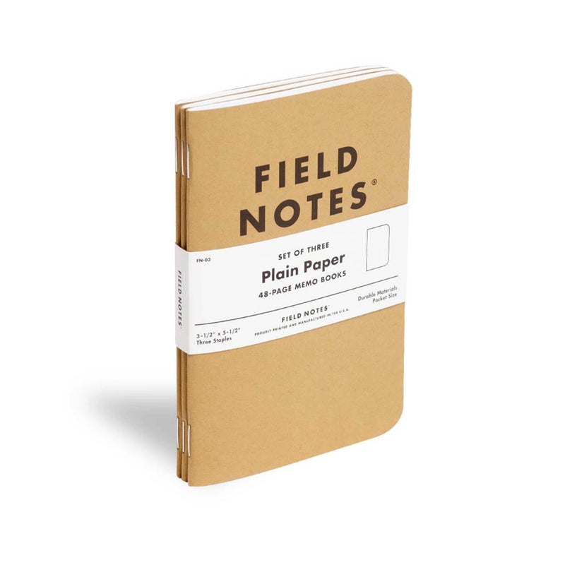 Field Notes ملاحظات ميدانية: مجموعة كرافت الأصلية 3-pack - دفاتر ملاحظات ورقية عادية - دفاتر جيب فارغة 48 صفحة - 3.5" × 5.5" - Image 4