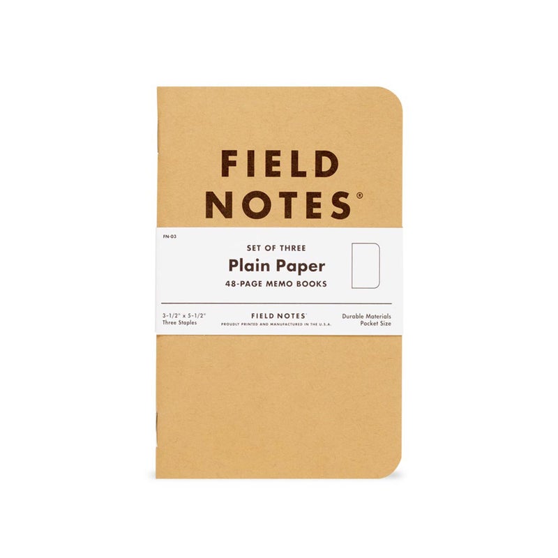 Field Notes ملاحظات ميدانية: مجموعة كرافت الأصلية 3-pack - دفاتر ملاحظات ورقية عادية - دفاتر جيب فارغة 48 صفحة - 3.5" × 5.5" - Image 3