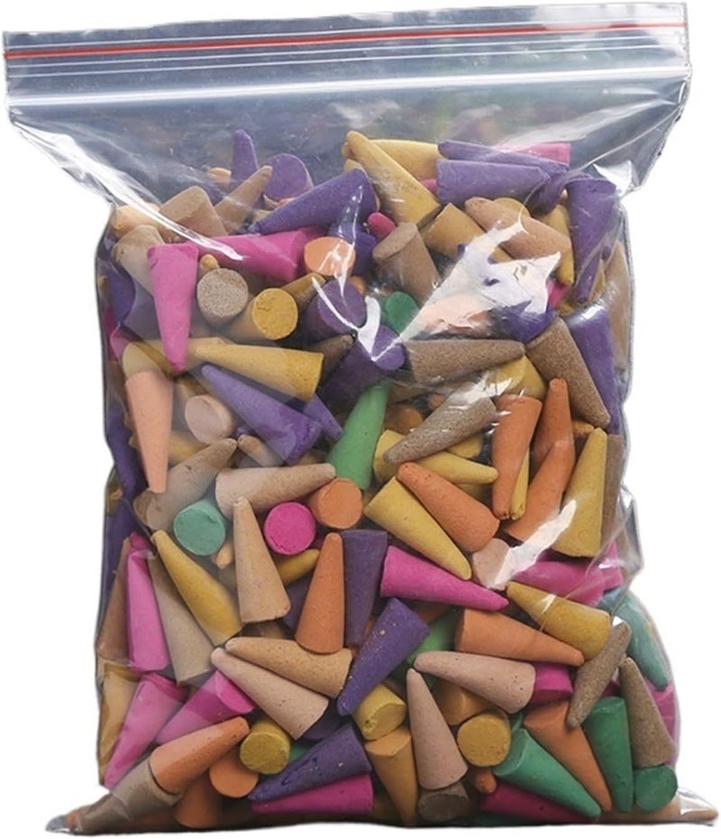 60 Pcs Natural Incense Cones Lavender Sandalwood Jasmine Yoga(Mix 60pcs) - Image 1