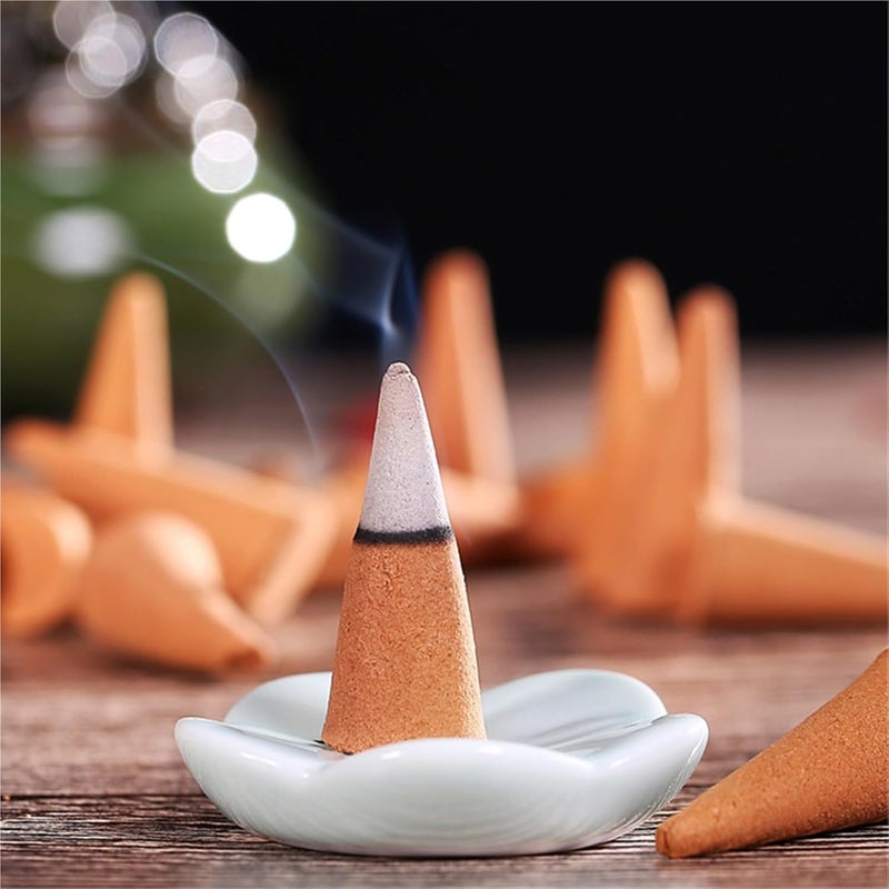 60 Pcs Natural Incense Cones Lavender Sandalwood Jasmine Yoga(Mix 60pcs) - Image 4