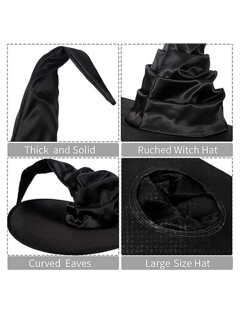 Brain Giggles Pleated Witch Hat Oxford Cloth Witch Hat for Masquerade Party Cosplay Accessory - Image 3