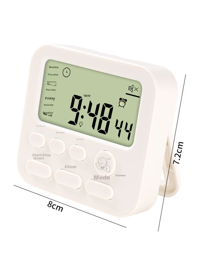 Bai Jie Baijie Multi-function Timer, Time Management Tool, Kitchen Baking Timer, Home Stand Model, Pearl White  - Image 2