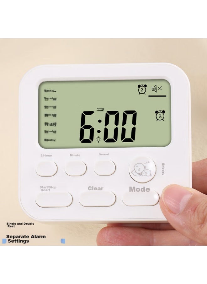 Bai Jie Baijie Multi-function Timer, Time Management Tool, Kitchen Baking Timer, Home Stand Model, Pearl White  - Image 5