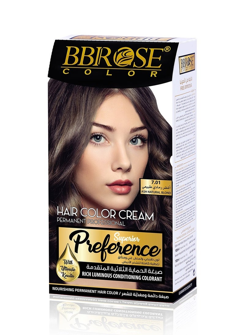 BBROSE HOME KIT FOR HAIR DYE WITHOUT AND RICH IN KERATIN NUMBER 7.01 - Image 1