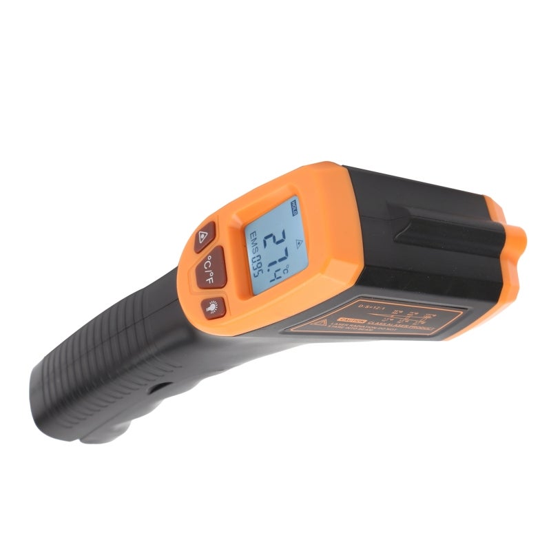 Infrared Thermometer GM320S: LCD Display Laser Target Temperature Measuring Gun for Surface Temperature, Backlight Function, Data Retention, Auto Power Off - Orange - Image 4