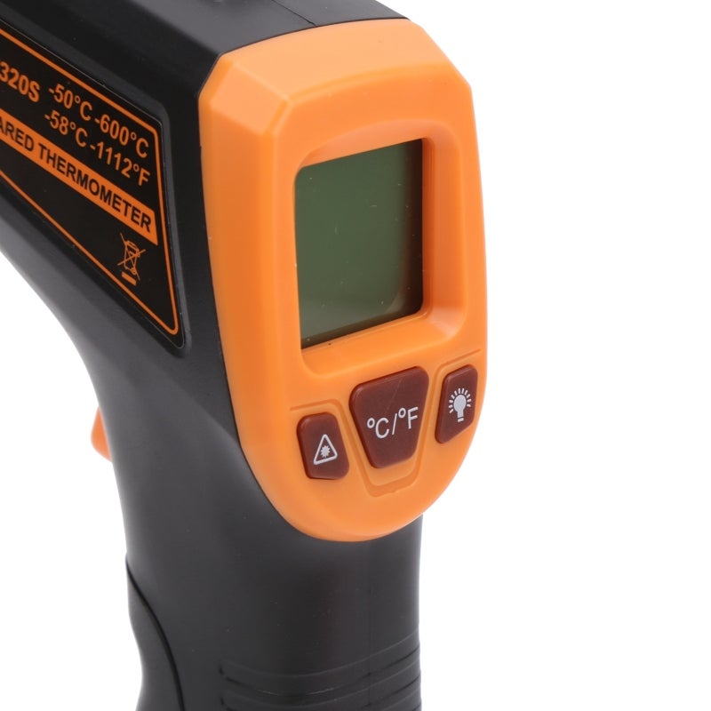 Infrared Thermometer GM320S: LCD Display Laser Target Temperature Measuring Gun for Surface Temperature, Backlight Function, Data Retention, Auto Power Off - Orange - Image 3