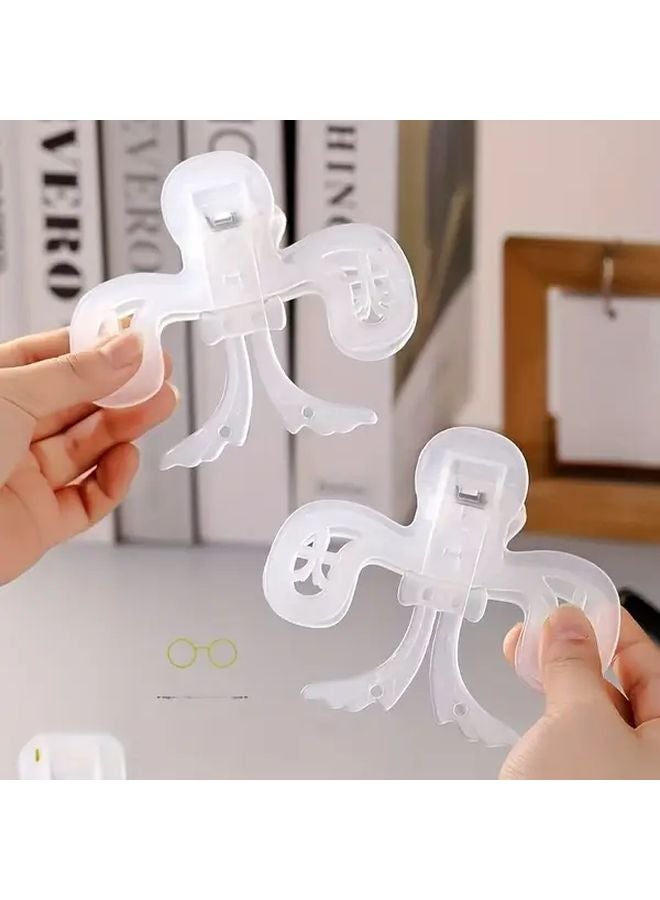 White Heavy Duty Non Slip Page Holder Clip Anti Page Turning Stopper Transparent Book Stand - Image 3