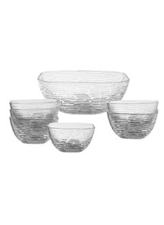 Elegant Glass yogurt set with a modern pattern, 7 pieces  - Image 3