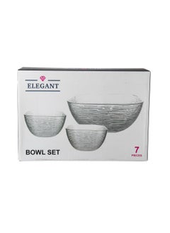 Elegant Glass yogurt set with a modern pattern, 7 pieces  - Image 4