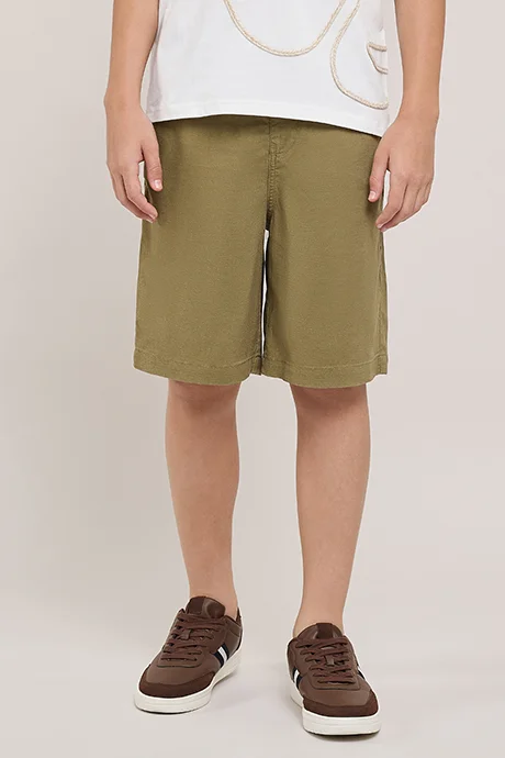 R&B Solid Shorts With Elastic Waist