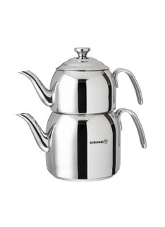 Korkmaz Smore stainless steel teapot set of two sizes 1.1 + 2.3 liters  - Image 1