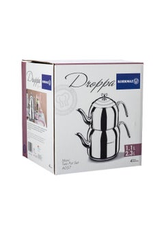 Korkmaz Smore stainless steel teapot set of two sizes 1.1 + 2.3 liters  - Image 4