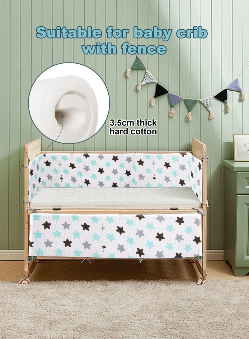 أوربازار واقي سرير قابل للتنفس، بطانة شبكية قابلة للتنفس، غطاء حاجز سرير، واقي سرير أطفال، واقي سرير أطفال للأولاد والبنات، غطاء سرير قابل للتنفس، واقي سرير أطفال 130x30x2 سم - Image 3