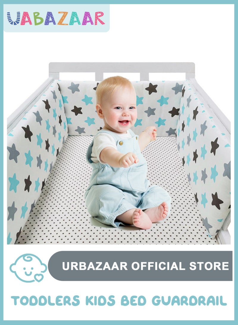 أوربازار واقي سرير قابل للتنفس، بطانة شبكية قابلة للتنفس، غطاء حاجز سرير، واقي سرير أطفال، واقي سرير أطفال للأولاد والبنات، غطاء سرير قابل للتنفس، واقي سرير أطفال 130x30x2 سم - Image 1