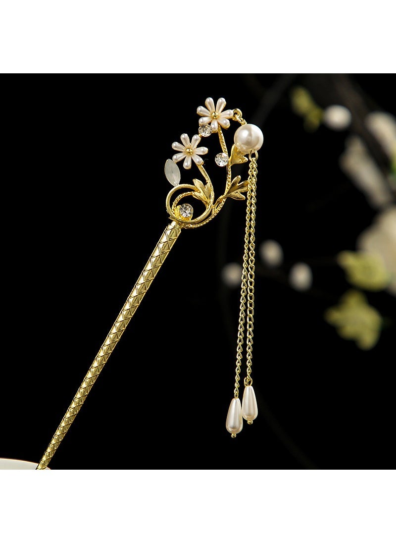 Generic 2022 Shell Flower Tassel Hairpin Hanfu Accessory Colorful Makeup Dress