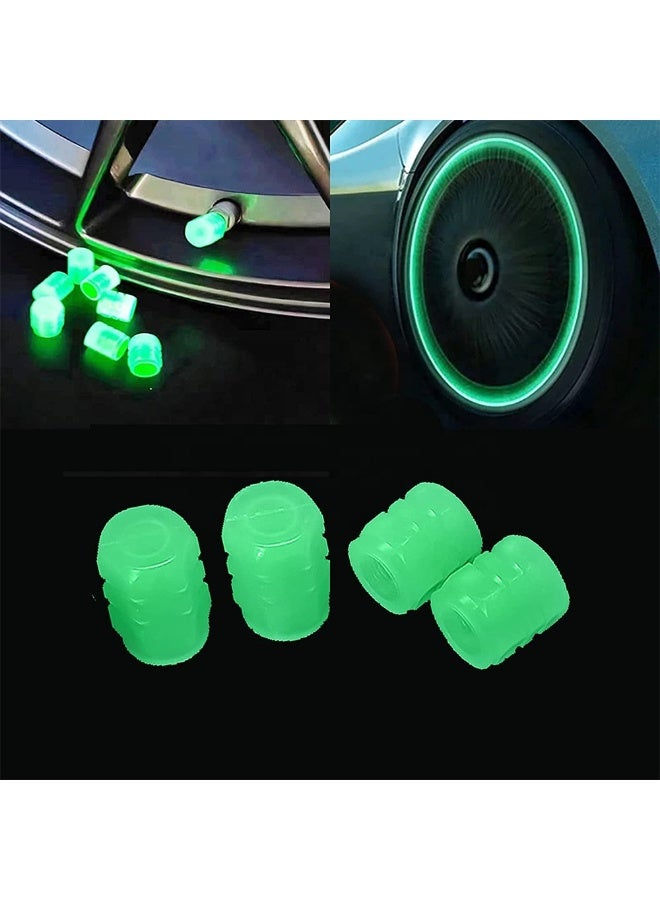 DubaiGallery Glow-in-the-dark wheel valve covers – Universal car accessories, waterproof and dustproof, easy to install without batteries, stylish design to enhance car appearance and nighttime visibility - Image 1