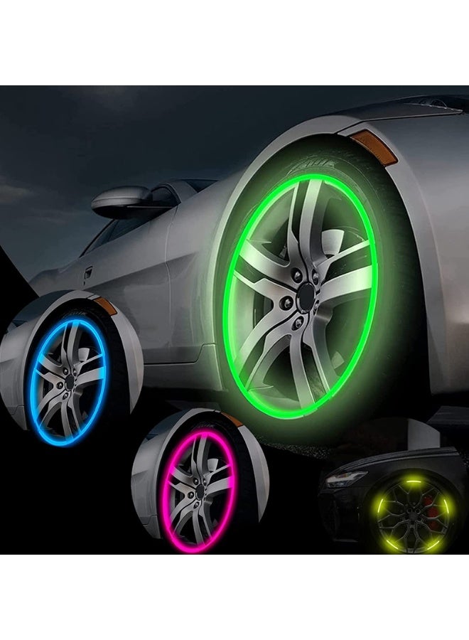 DubaiGallery Glow-in-the-dark wheel valve covers – Universal car accessories, waterproof and dustproof, easy to install without batteries, stylish design to enhance car appearance and nighttime visibility - Image 3