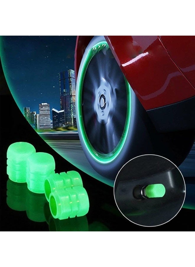 DubaiGallery Glow-in-the-dark wheel valve covers – Universal car accessories, waterproof and dustproof, easy to install without batteries, stylish design to enhance car appearance and nighttime visibility - Image 2
