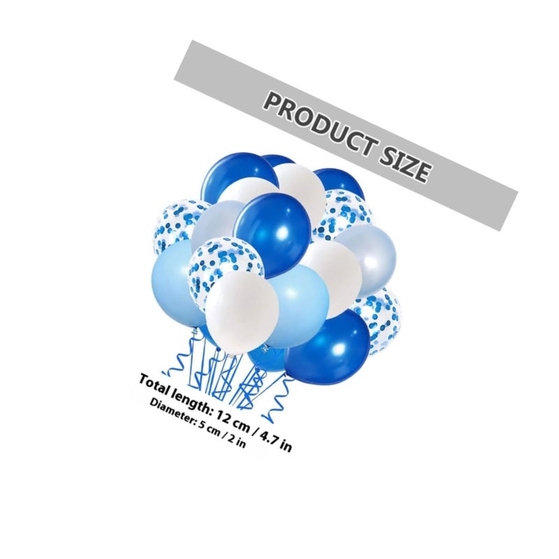 Blue Latex Confetti Balloons 50 Pieces Party Decorations Set for Birthday Wedding - Image 3