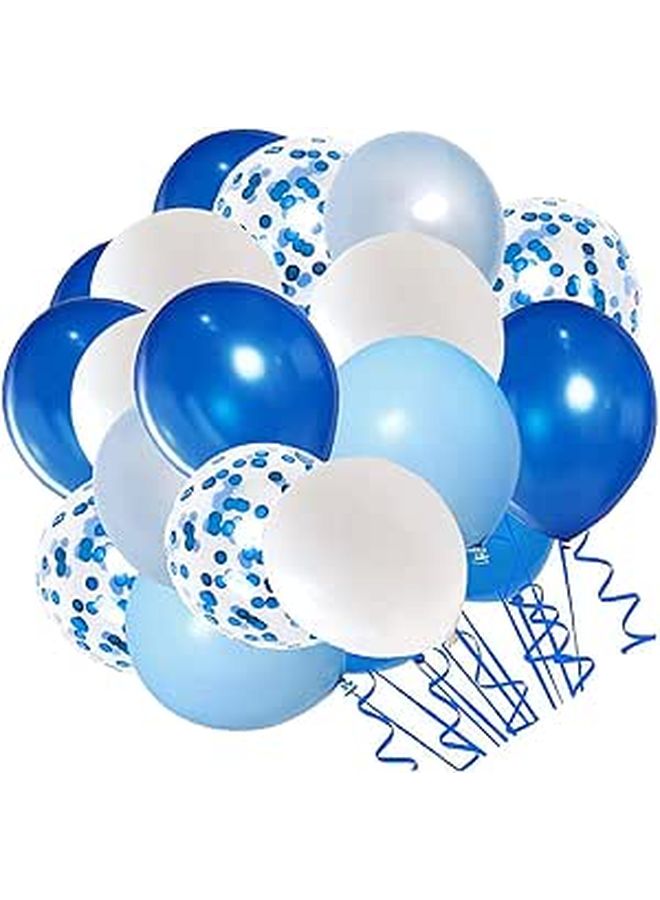 Blue Latex Confetti Balloons 50 Pieces Party Decorations Set for Birthday Wedding - Image 1