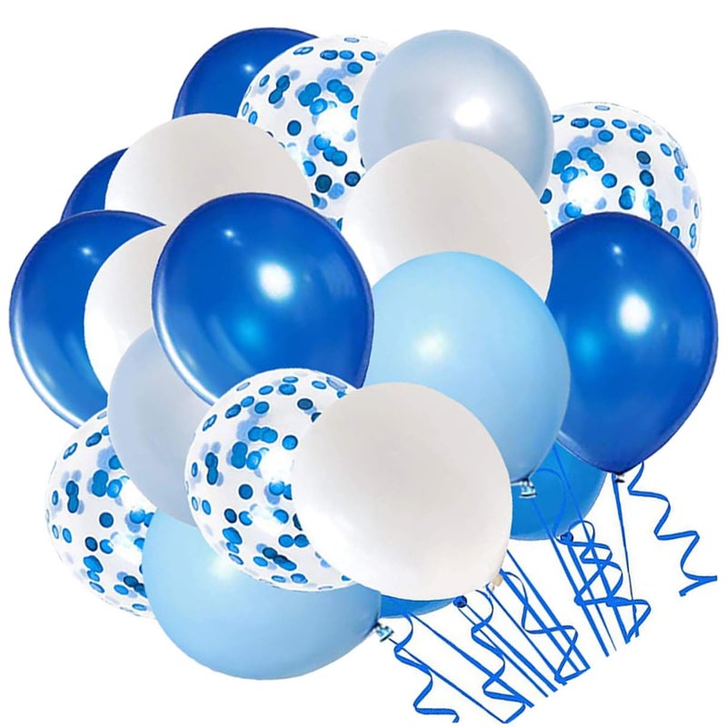 Blue Latex Confetti Balloons 50 Pieces Party Decorations Set for Birthday Wedding - Image 2