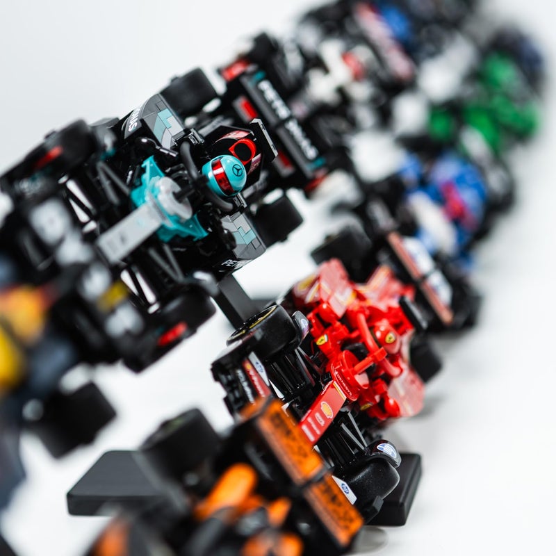 Brickify Speed Champions F1 Display Stands (5-Pack) â€“ Compatible with LEGO Formula 1 Sets 76906 to 76919 â€“ Holds 10 Cars â€“ Vertical Display Risers for Racing Car Collection - Image 4