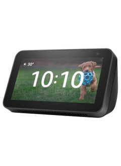 REBENUO Smart Home Systems Echo Show 5  (2rd Gen, 2021 release), Smart Display & alarm clock with clearer sound | Use your voice to control smart home devices, play music or Quran, & more (speaks Khaleeji) black  - Image 1