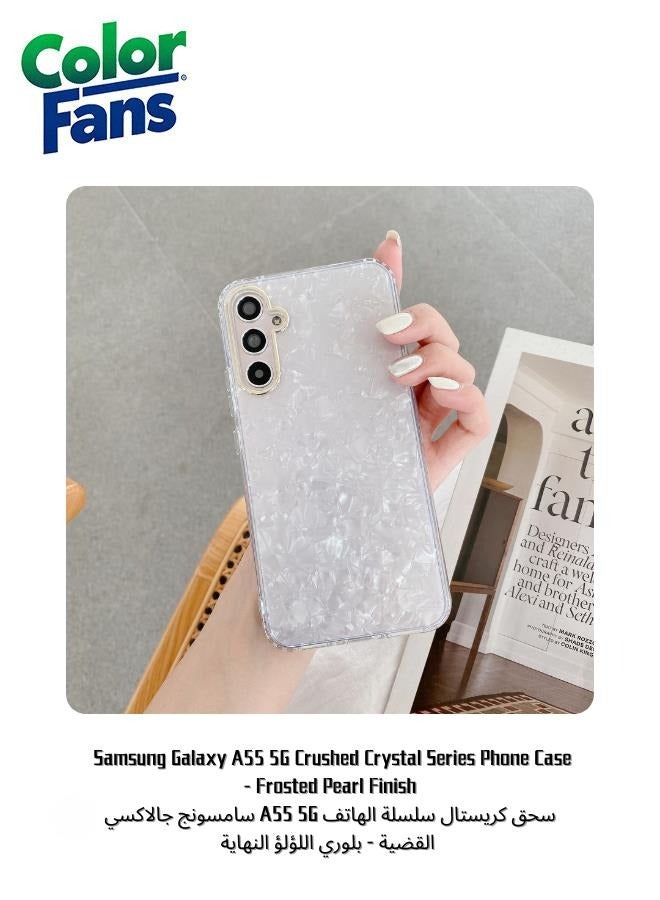 Color Fans Samsung Galaxy A55 5G Crushed Crystal Series Phone Case - Frosted Pearl Finish 