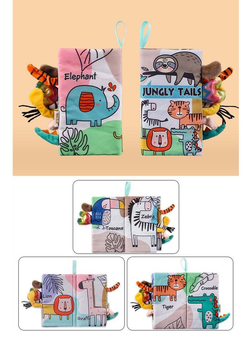 Loquat Soft Cloth Book Crinkle Baby Books Toys Tails Soft Activity Early Education Toy for Toddlers Animal Books 12*20cm - Image 2