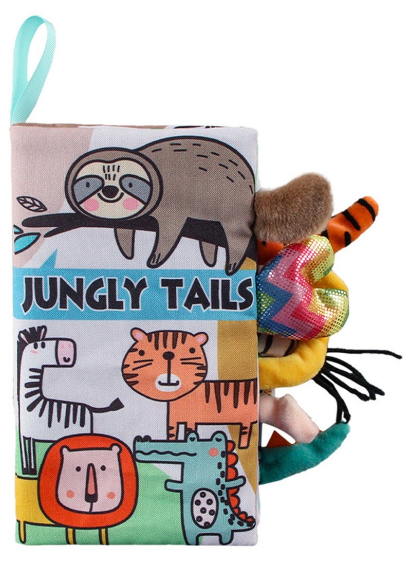 Loquat Soft Cloth Book Crinkle Baby Books Toys Tails Soft Activity Early Education Toy for Toddlers Animal Books 12*20cm - Image 1