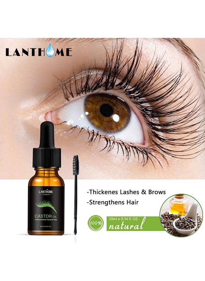 Lanthome - Castor Oil Cold Pressed Hexane Free 100% Natural,Eyelash Growth Castor Oil Black 10ml - Image 1