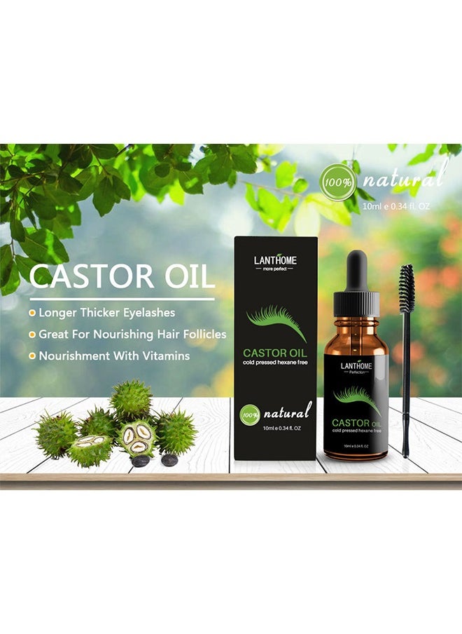 Lanthome - Castor Oil Cold Pressed Hexane Free 100% Natural,Eyelash Growth Castor Oil Black 10ml - Image 1