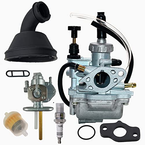 Carbpro 13200-40B00 Carburetor Fuel Valve Petcock Intake Manifold With Spark Plug Insulator Block o-ring Fits Suzuki Quadsport LT80 80 Lt 80 2x4 ATV Carb 1987-2006 Replaces 13200-40B10 13881-40B00 - Image 1