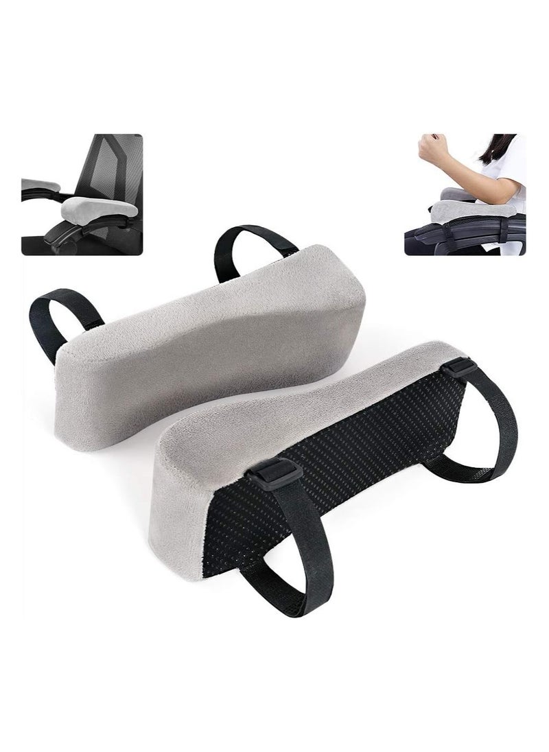 Generic - Memory Foam Arm Rest Office Chair Armrest Pads and Elevated Sloped Armrest - Universal Cushion Covers for Armrest and Elbow Relief (2 Pad Set) Gray - Image 1