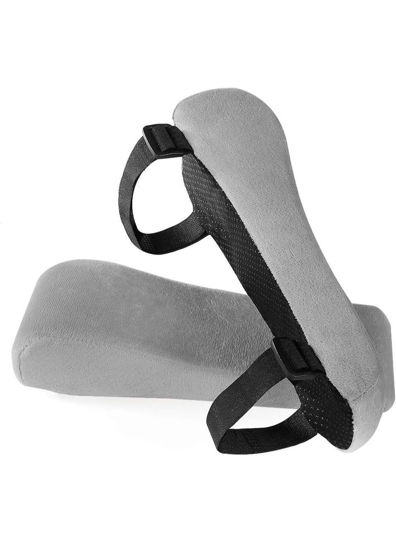 Generic - Memory Foam Arm Rest Office Chair Armrest Pads and Elevated Sloped Armrest - Universal Cushion Covers for Armrest and Elbow Relief (2 Pad Set) Gray - Image 1