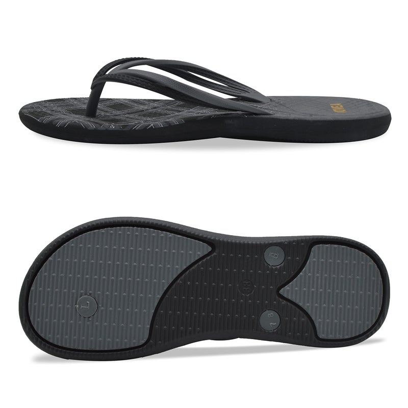 VOVEA Flip Flops For Women Non-Slip Bathroom Shower Shoes Cushion foam Indoor and Outdoor Sandals,Black-grey US 9 - Image 4