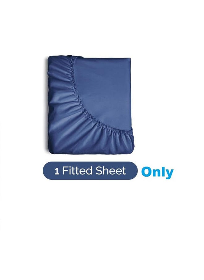 Signoola Fitted Sheet Set Of 1 Piece - Comfy Breathable & Cooling Sheets - Hotel Luxury Bed Sheets ( 240 x 250 cm )  - Deep Pockets, Easy-Fit, Extra Soft - Navy blue - pzsku/ZDF760758190CBECCE13DZ/45/_/1727784760/8f20441d-d2eb-4f4b-94d1-c61b9b860536