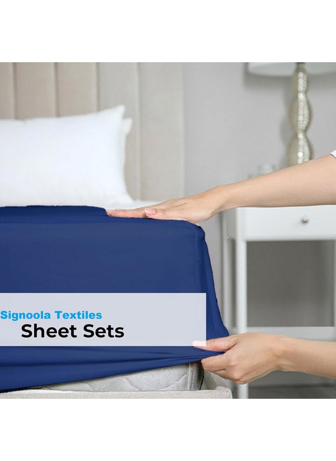 Signoola Fitted Sheet Set Of 1 Piece - Comfy Breathable & Cooling Sheets - Hotel Luxury Bed Sheets ( 240 x 250 cm )  - Deep Pockets, Easy-Fit, Extra Soft - Navy blue - pzsku/ZDF760758190CBECCE13DZ/45/_/1727784761/1330ba34-401f-4753-8112-55ab034b900a