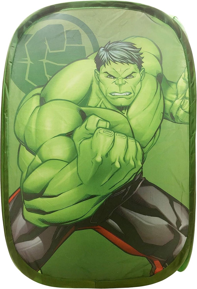 Jay Franco Marvel Avengers Hulk Blast Pop Up Hamper - Mesh Laundry Basket/Bag with Durable Handles, 22" x 14" - Image 2