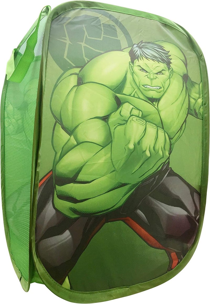 Jay Franco Marvel Avengers Hulk Blast Pop Up Hamper - Mesh Laundry Basket/Bag with Durable Handles, 22" x 14" - Image 1