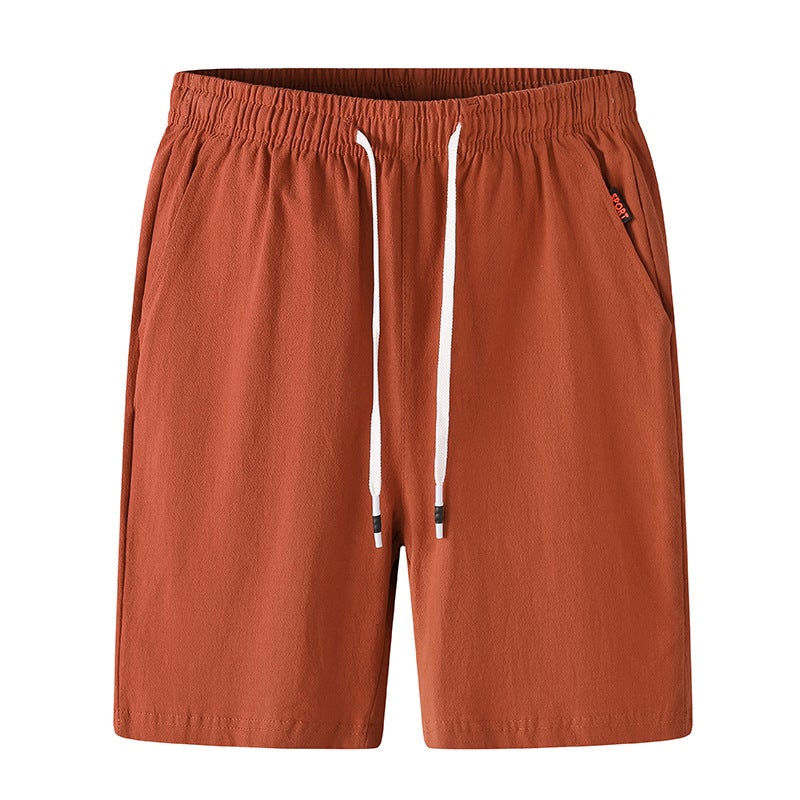 Foreign Trade 2023 Summer Men's Casual Solid Color Linen Shorts Men's Loose Cotton and Linen Beach Shorts - Image 4