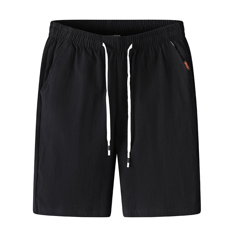 Foreign Trade 2023 Summer Men's Casual Solid Color Linen Shorts Men's Loose Cotton and Linen Beach Shorts - Image 5