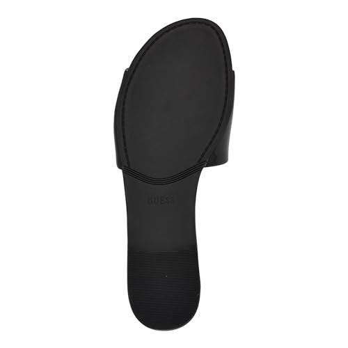 GUESS صندل مسطح تاشيا للنساء من غيس، أسود لامع 002، 7.5 - Image 4