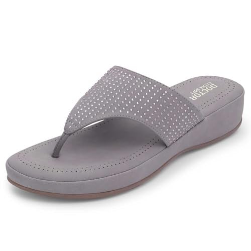DOCTOR EXTRA SOFT Women's Fashionable Stylish Orthopedic Memory Foam Thong Slippers/Flip Flops|Comfortable & Lightweight|Breathable & Anti-Slip| Casual Slip-on Sandals for Ladies/GirlsD-626 - Image 1