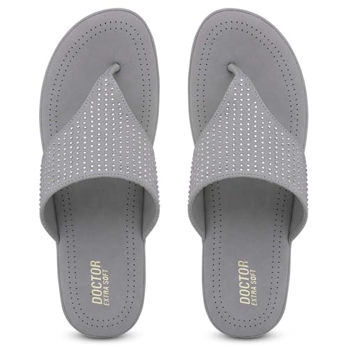 DOCTOR EXTRA SOFT Women's Fashionable Stylish Orthopedic Memory Foam Thong Slippers/Flip Flops|Comfortable & Lightweight|Breathable & Anti-Slip| Casual Slip-on Sandals for Ladies/GirlsD-626 - Image 2