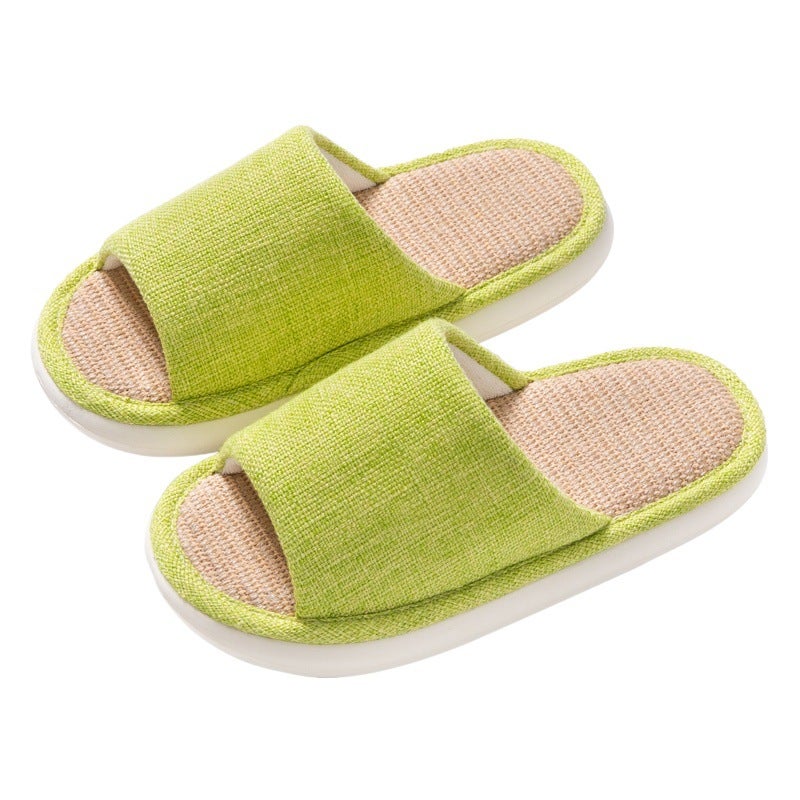 Linen Slippers for Women in Spring and Autumn, Sweat-Absorbent, Non-Slip, Indoor, Japanese Style, Breathable, Soft-Soled, Candy-Colored, Lightweight - Image 2